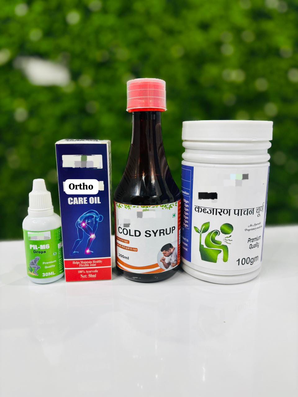 PIL-M6 Drops, Ortho Care Oil, Cold Syrup, Ayurvedic Powder– For Constipation